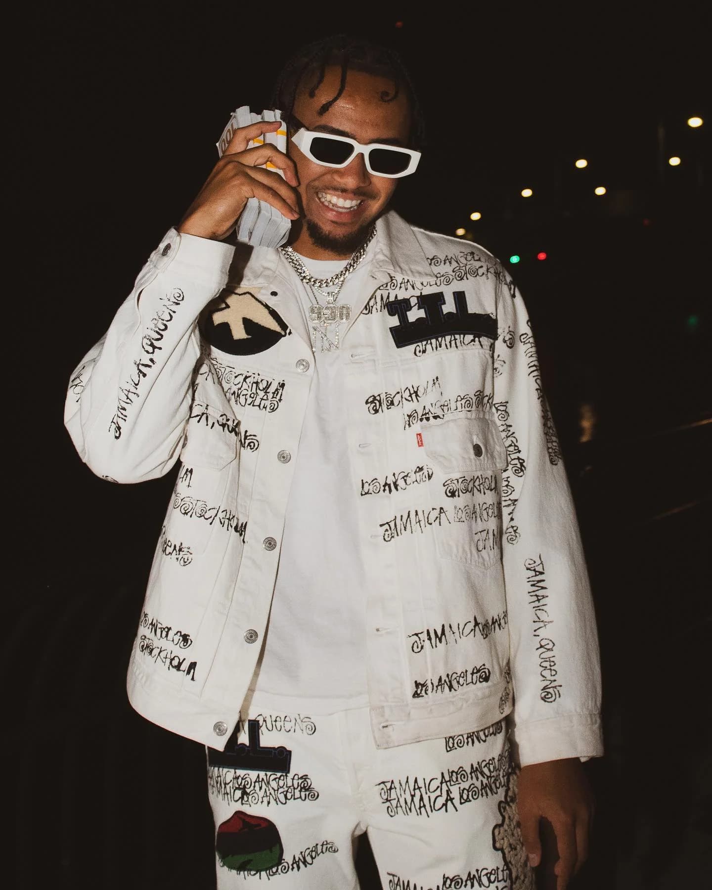 Street fashion portrait at night